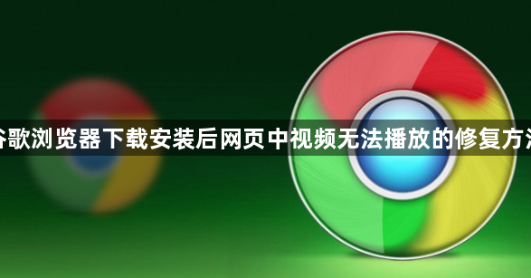 谷歌浏览器下载安装后网页中视频无法播放的修复方法1