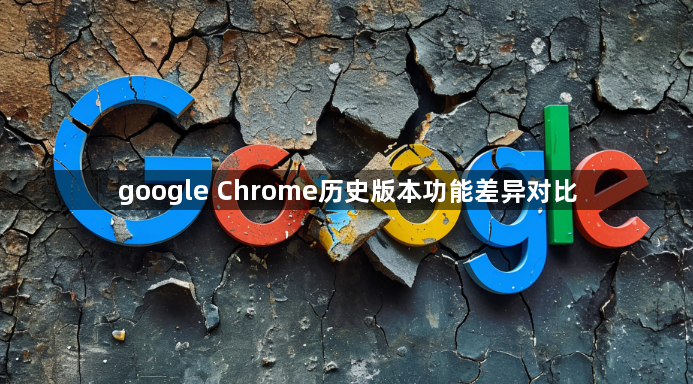 google Chrome历史版本功能差异对比1