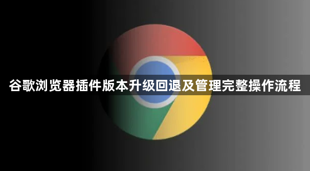 谷歌浏览器插件版本升级回退及管理完整操作流程1