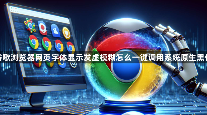 谷歌浏览器网页字体显示发虚模糊怎么一键调用系统原生黑体1