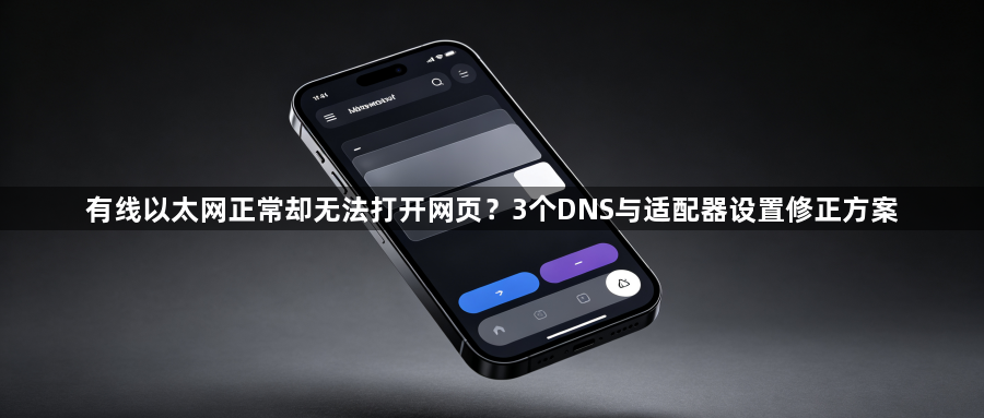 有线以太网正常却无法打开网页?3个DNS与适配器设置修正方案1