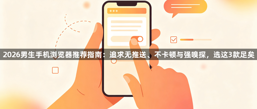 2026男生手机浏览器推荐指南：追求无推送、不卡顿与强嗅探，选这3款足矣1